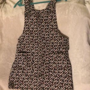 Floral overall mini dress